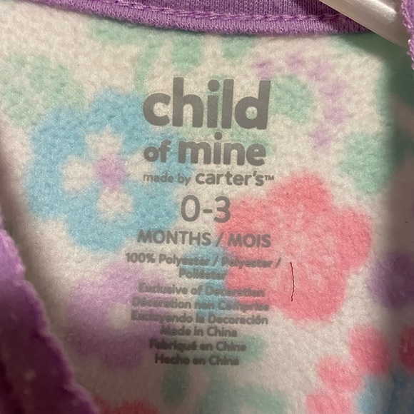Lots Of 3 Fleece Sleepers, Assorted Brands, Size 0-3 Months - Picture 9 of 13